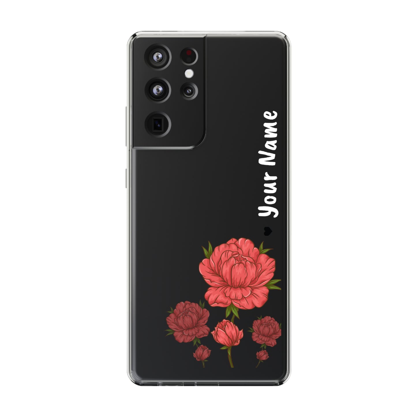 Custom Red Flowers | Clear iPhone Case / Samsung Case