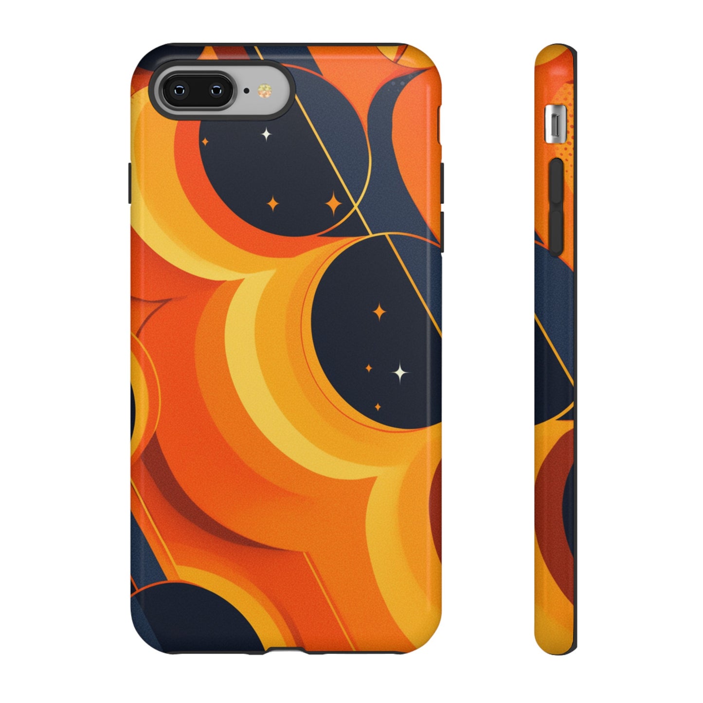 Orange & Black Groovy Patterns iPhone Case / Samsung Case