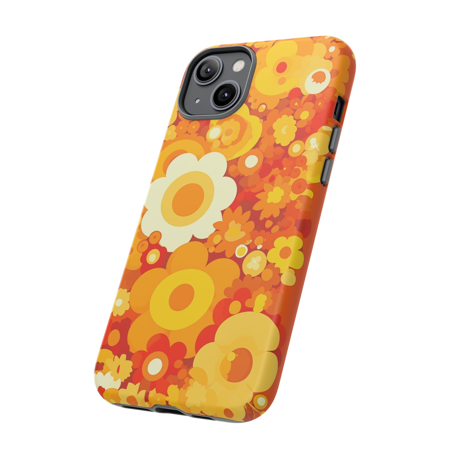 Big Bright Orange Abstract Floral iPhone Case / Samsung Case