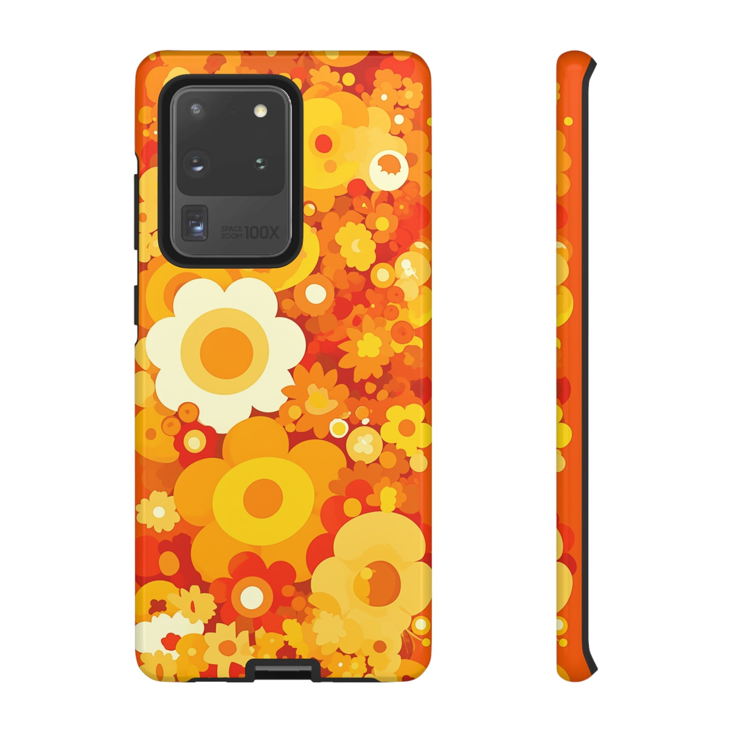 Big Bright Orange Abstract Floral iPhone Case / Samsung Case