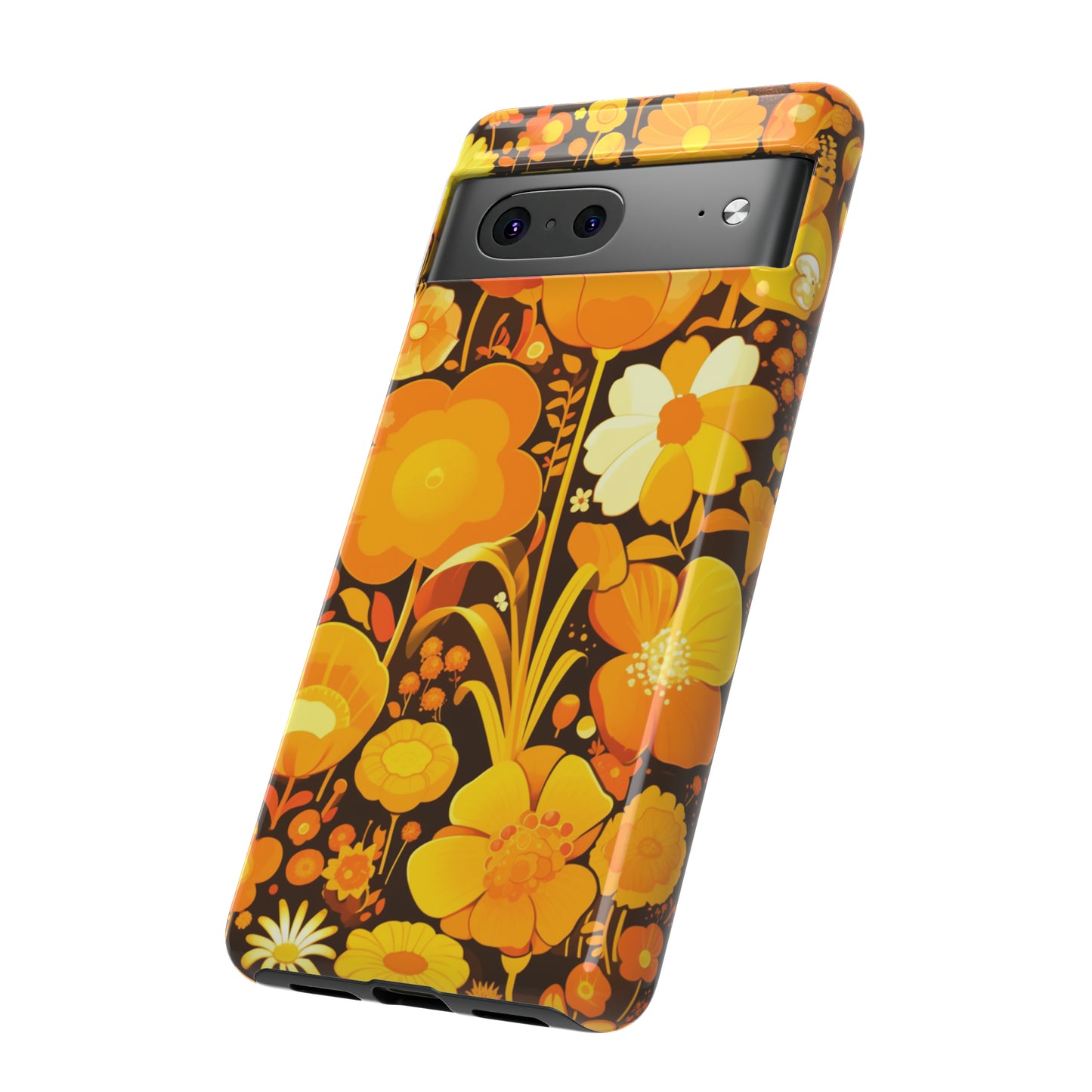 Retro Yellow Flower Patterns iPhone Case / Samsung Case