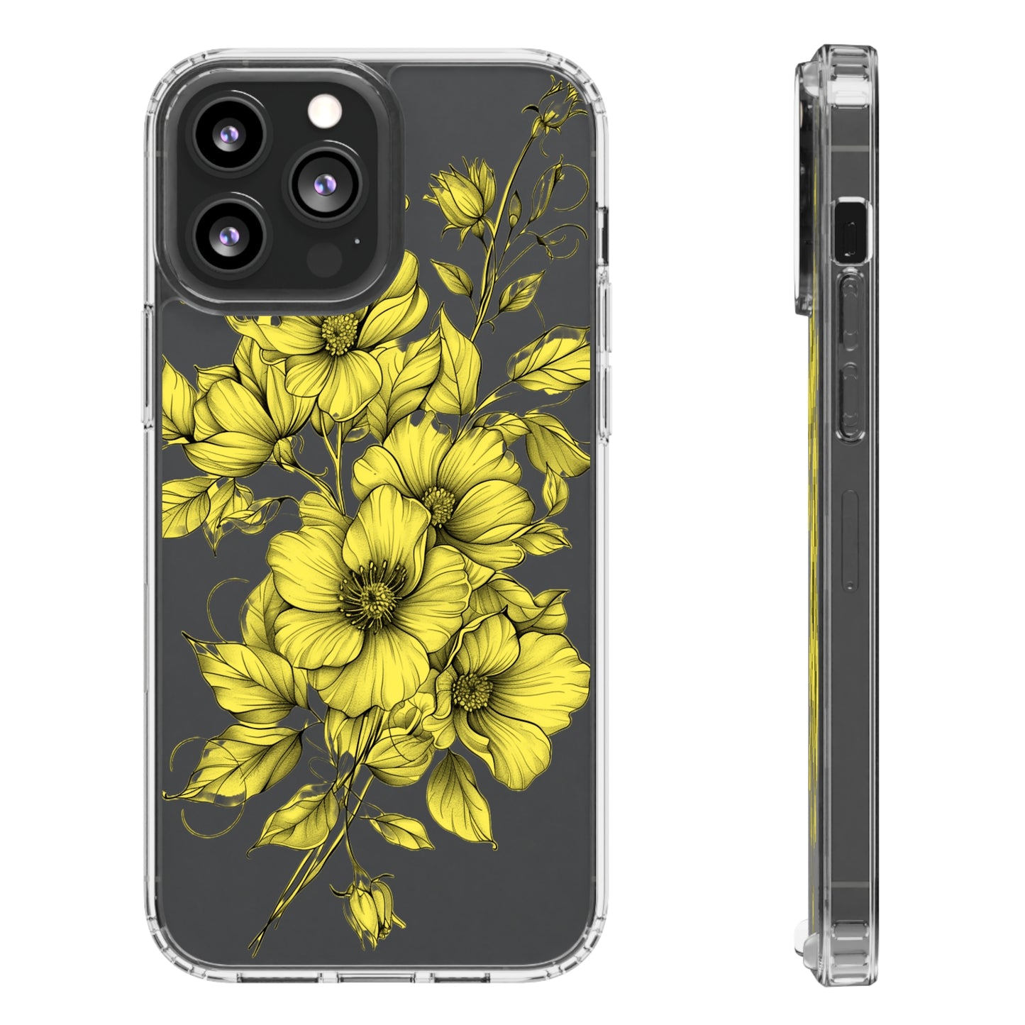 Pressed Yellow Flowers | Clear iPhone Case / Samsung Case