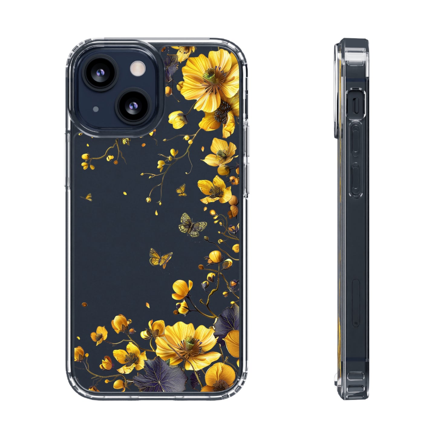 Beautiful Wildflower Vines | Yellow | Clear iPhone Case / Samsung Case