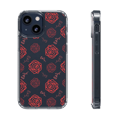 Thin Rose Pattern | Clear iPhone Case / Samsung Case