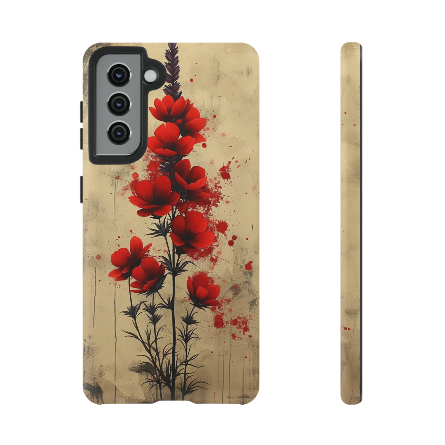 Vintage Red Roses, Wildflowers iPhone Case