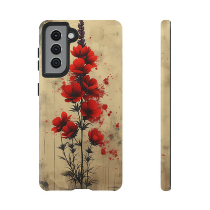 Vintage Red Roses, Wildflowers iPhone Case