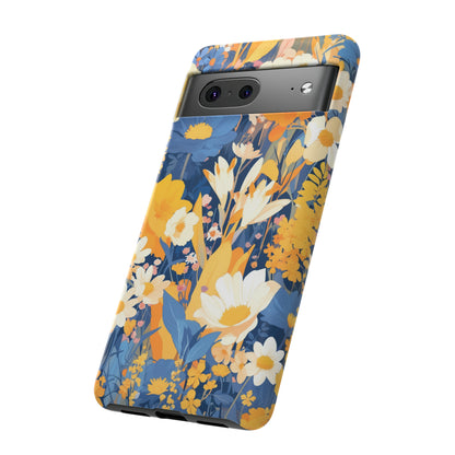 Wildflower Blooms, Abstract Retro Floral iPhone Case / Samsung Case