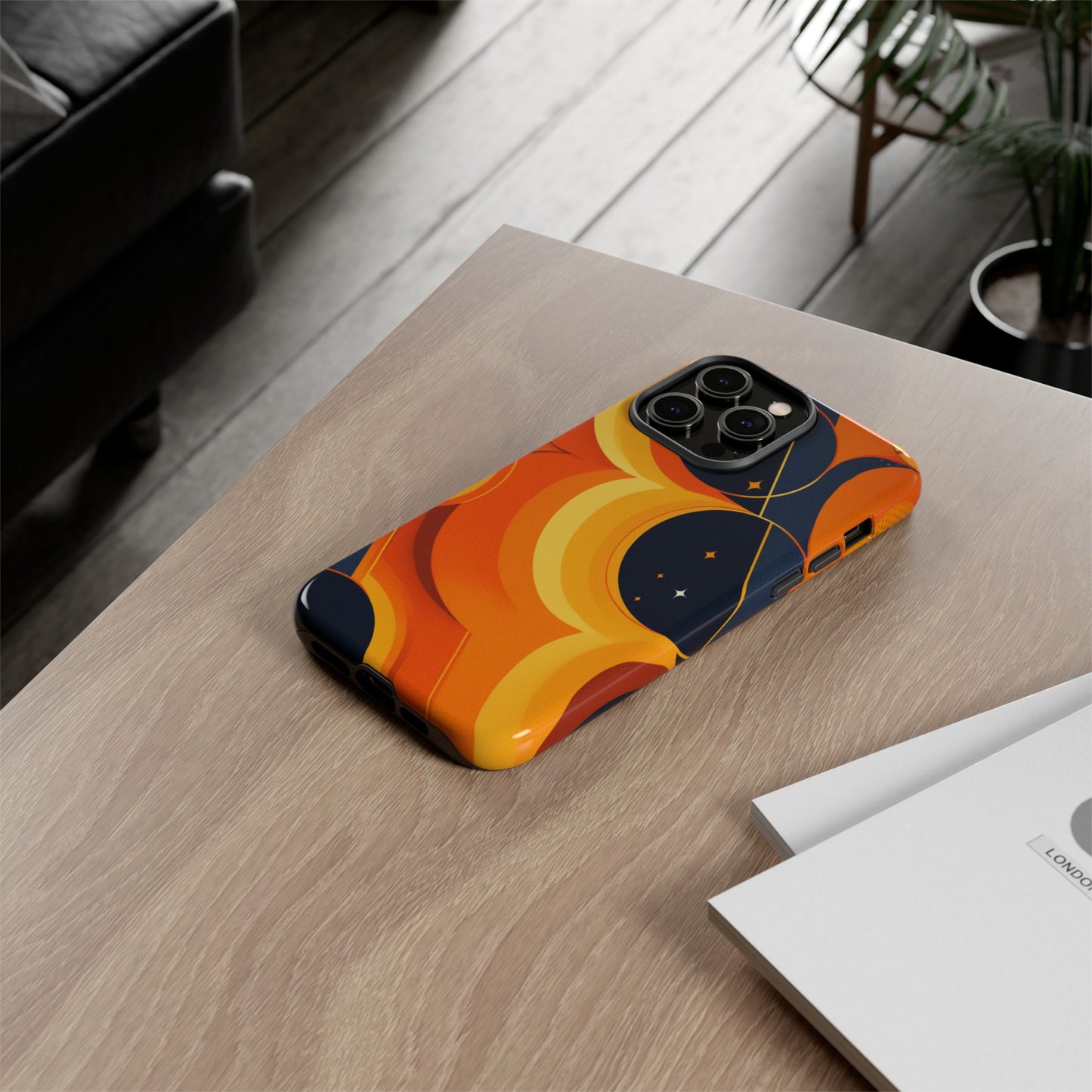 Orange & Black Groovy Patterns iPhone Case / Samsung Case