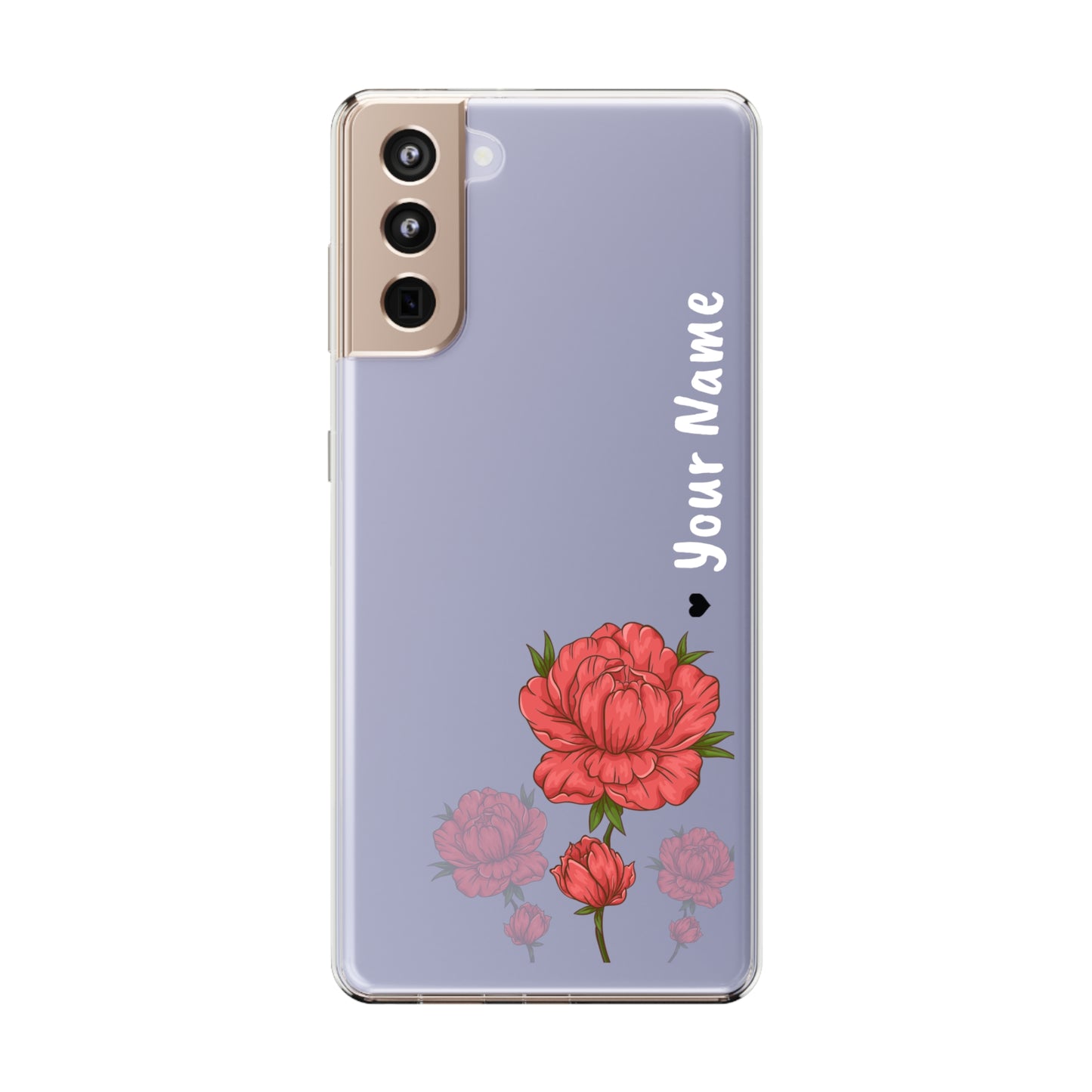 Custom Red Flowers | Clear iPhone Case / Samsung Case