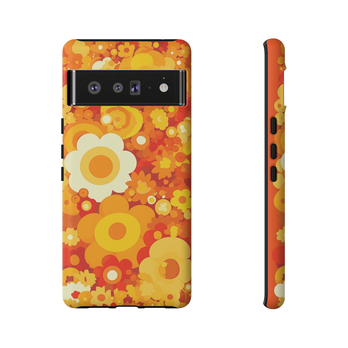 Big Bright Orange Abstract Floral iPhone Case / Samsung Case