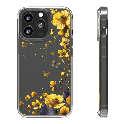 Beautiful Wildflower Vines | Yellow | Clear iPhone Case / Samsung Case