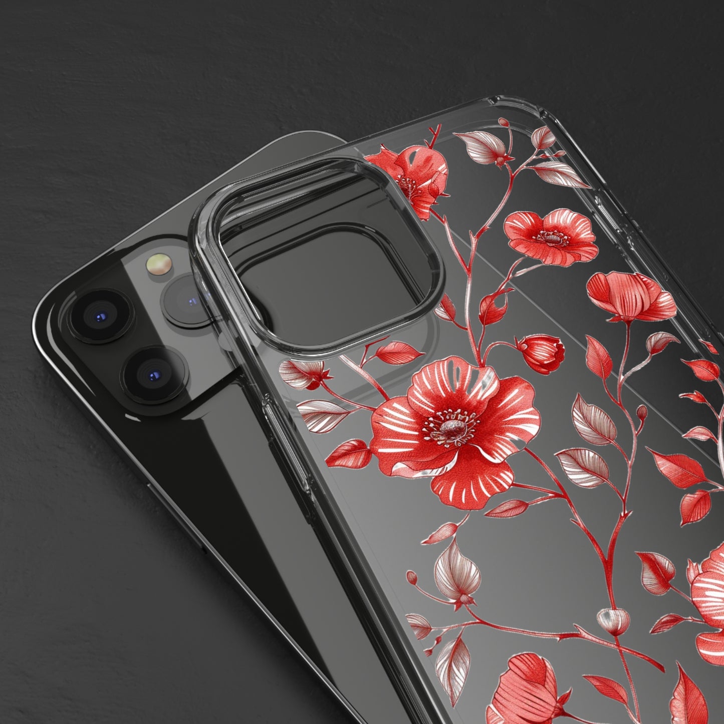 Scarlet Red Pansies | Clear iPhone Case / Samsung Case