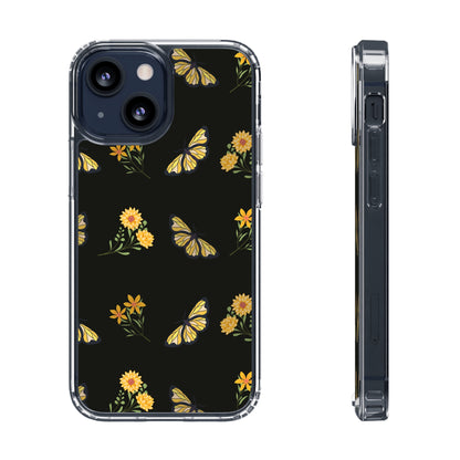 Yellow Butterfly & Flowers | Clear iPhone Case / Samsung Case