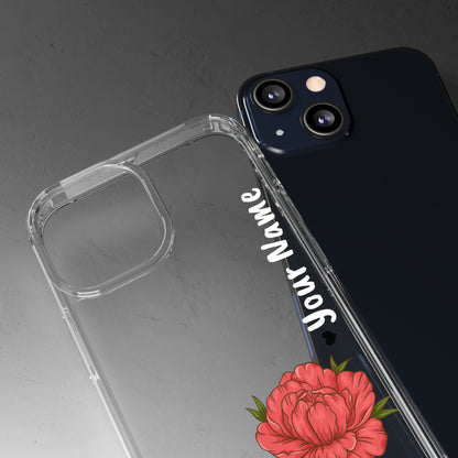 Custom Red Flowers | Clear iPhone Case / Samsung Case