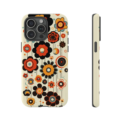 Minimalistic Round Flowers & Thin Vines Pattern iPhone Case