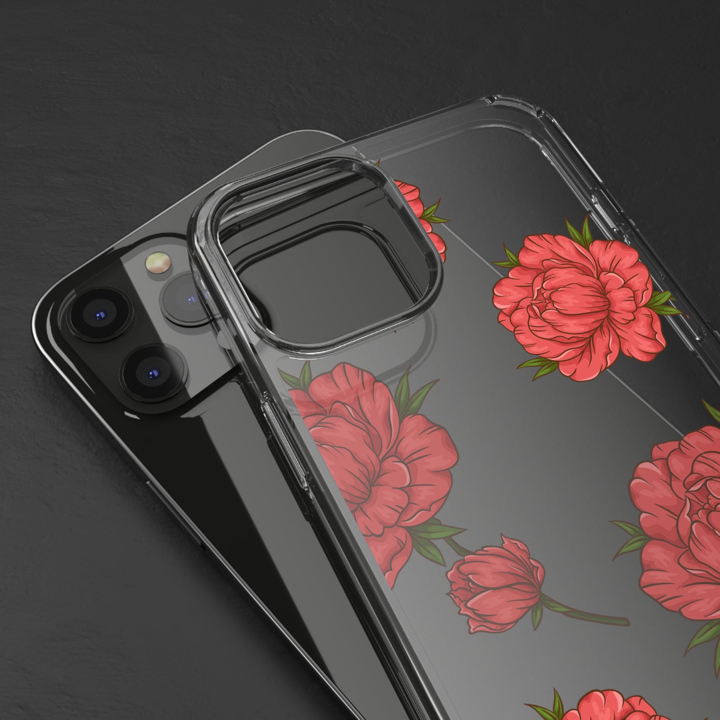 Red Flowers | Clear iPhone Case / Samsung Case