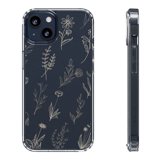 Golden Floral Sea | Clear iPhone Case / Samsung Case