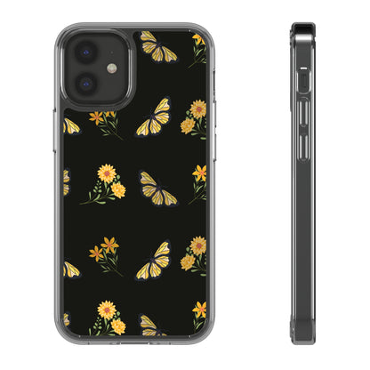 Yellow Butterfly & Flowers | Clear iPhone Case / Samsung Case