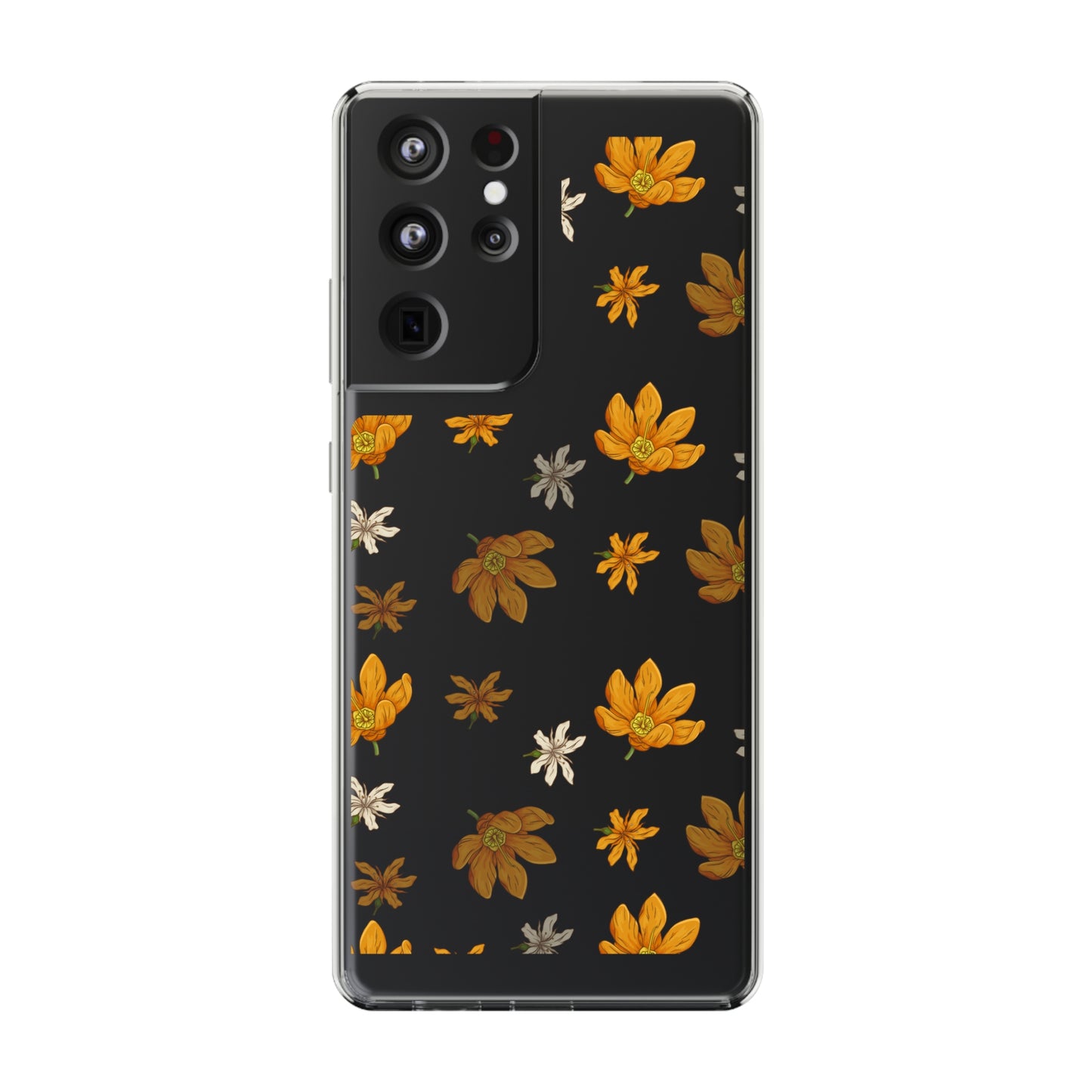 Yellow Flowers Pattern | Clear iPhone Case / Samsung Case