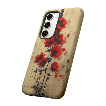 Vintage Red Roses, Wildflowers iPhone Case