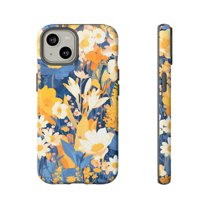 Wildflower Blooms, Abstract Retro Floral iPhone Case / Samsung Case