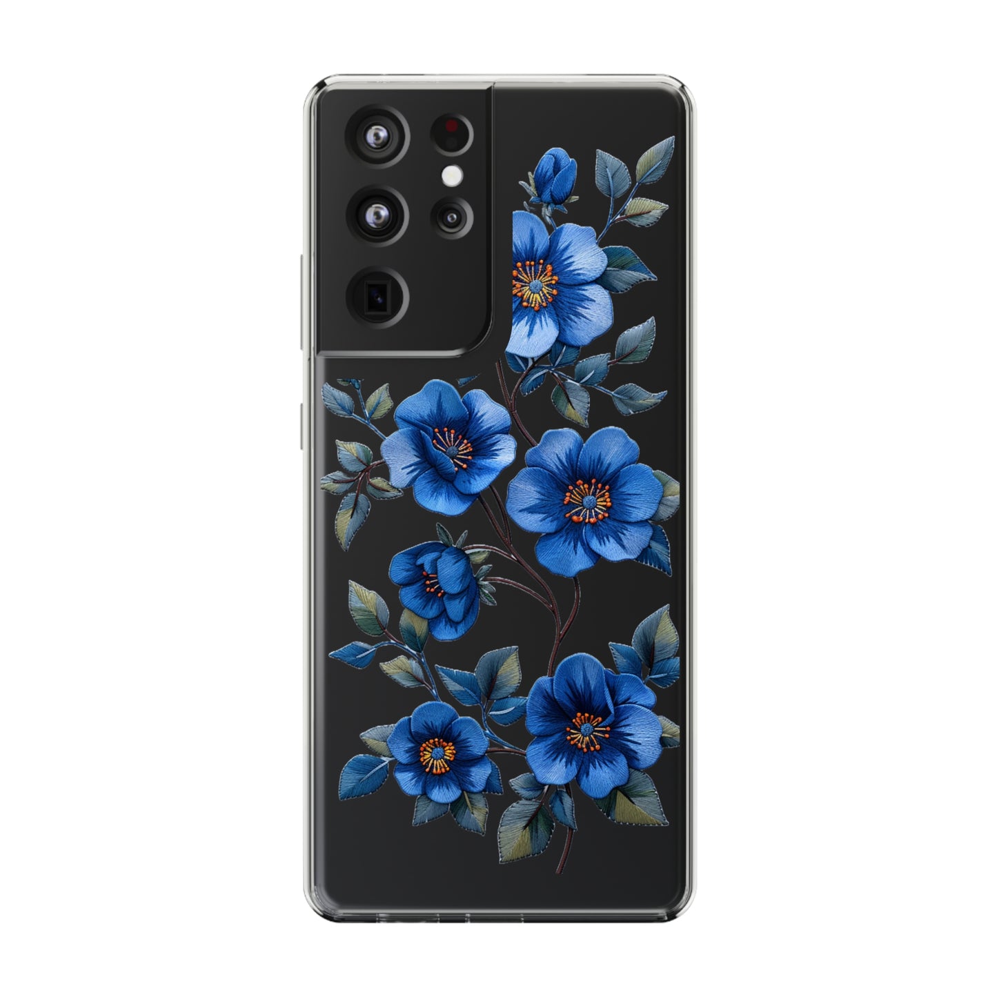 Royal Blue Pansies | Clear iPhone Case / Samsung Case