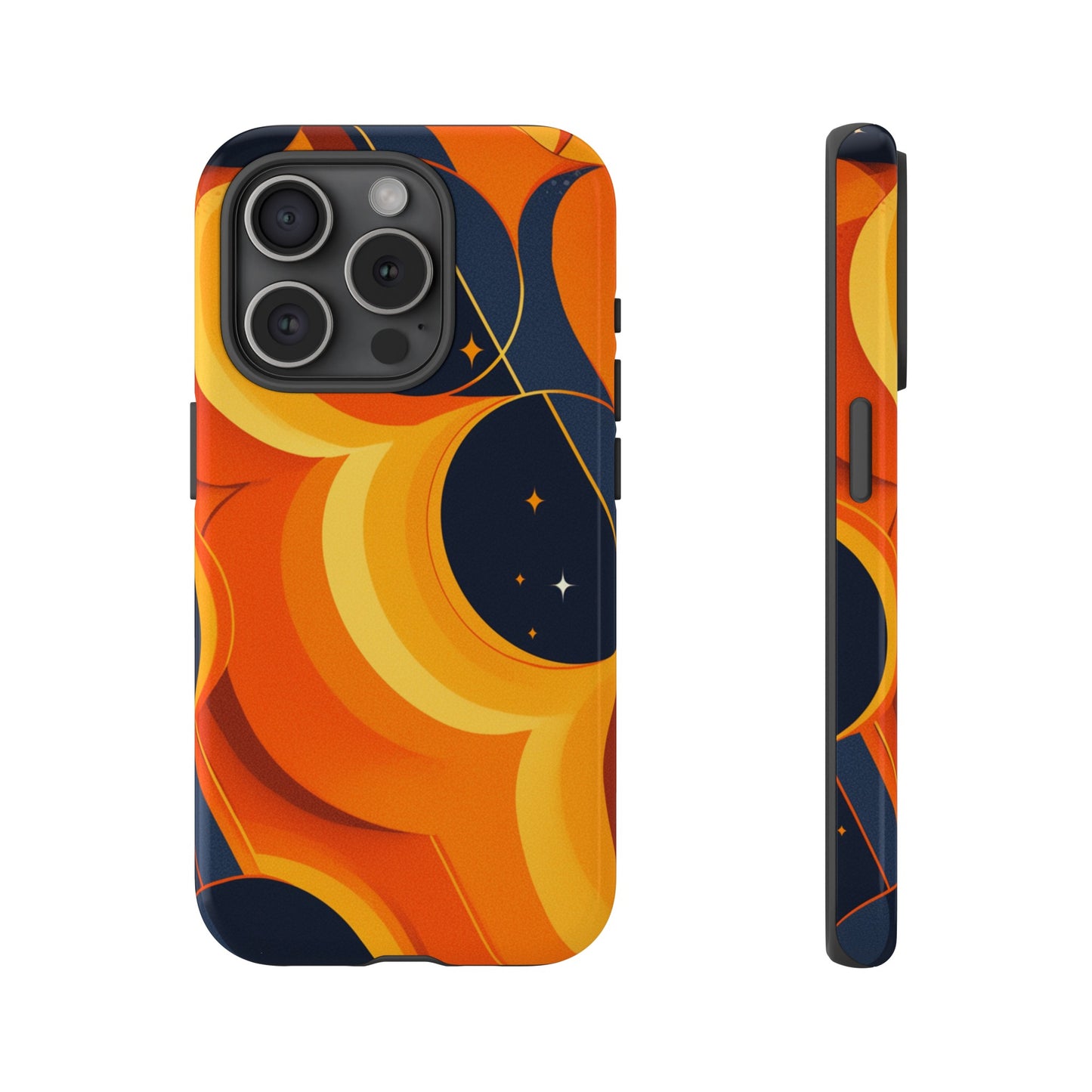 Orange & Black Groovy Patterns iPhone Case / Samsung Case