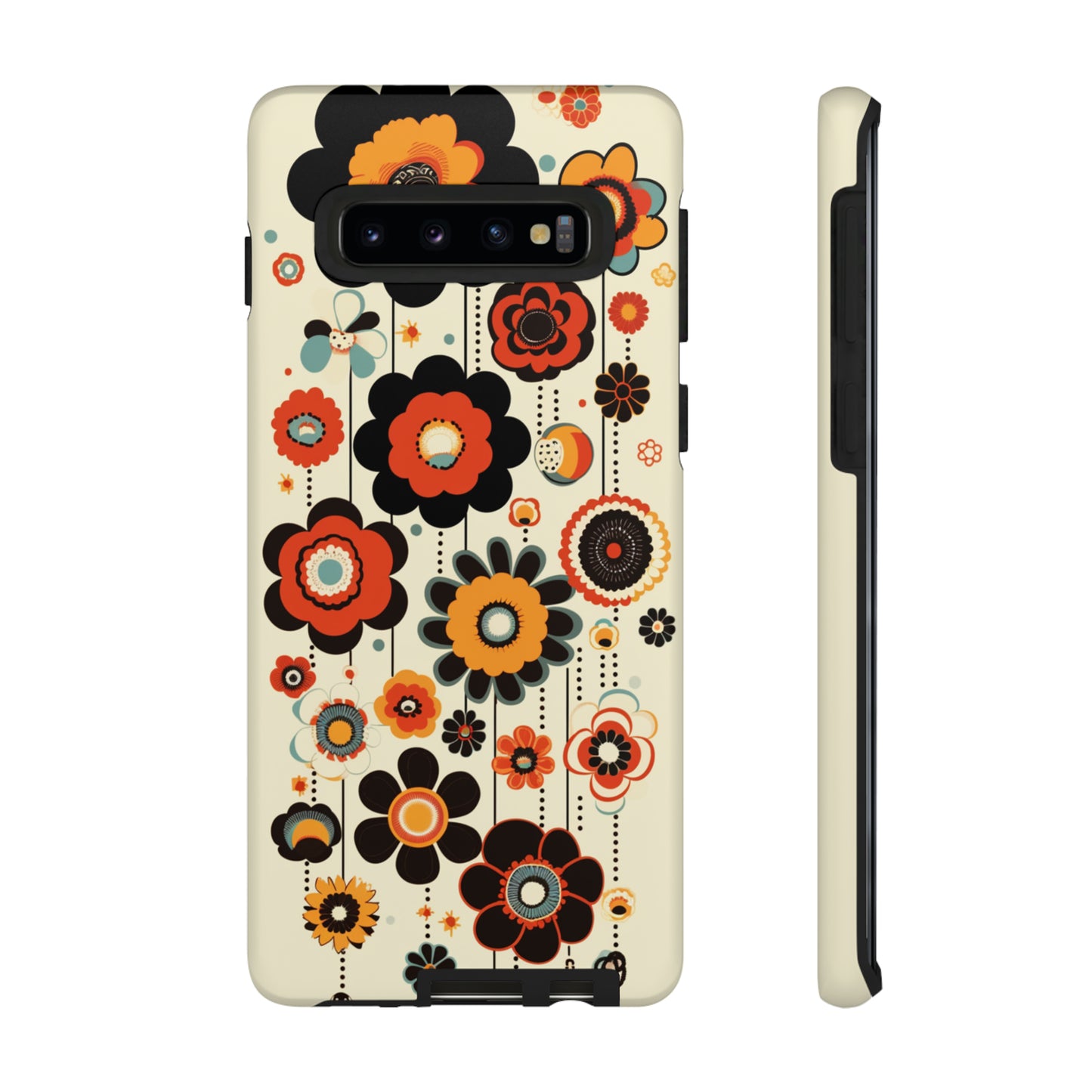 Minimalistic Round Flowers & Thin Vines Pattern iPhone Case