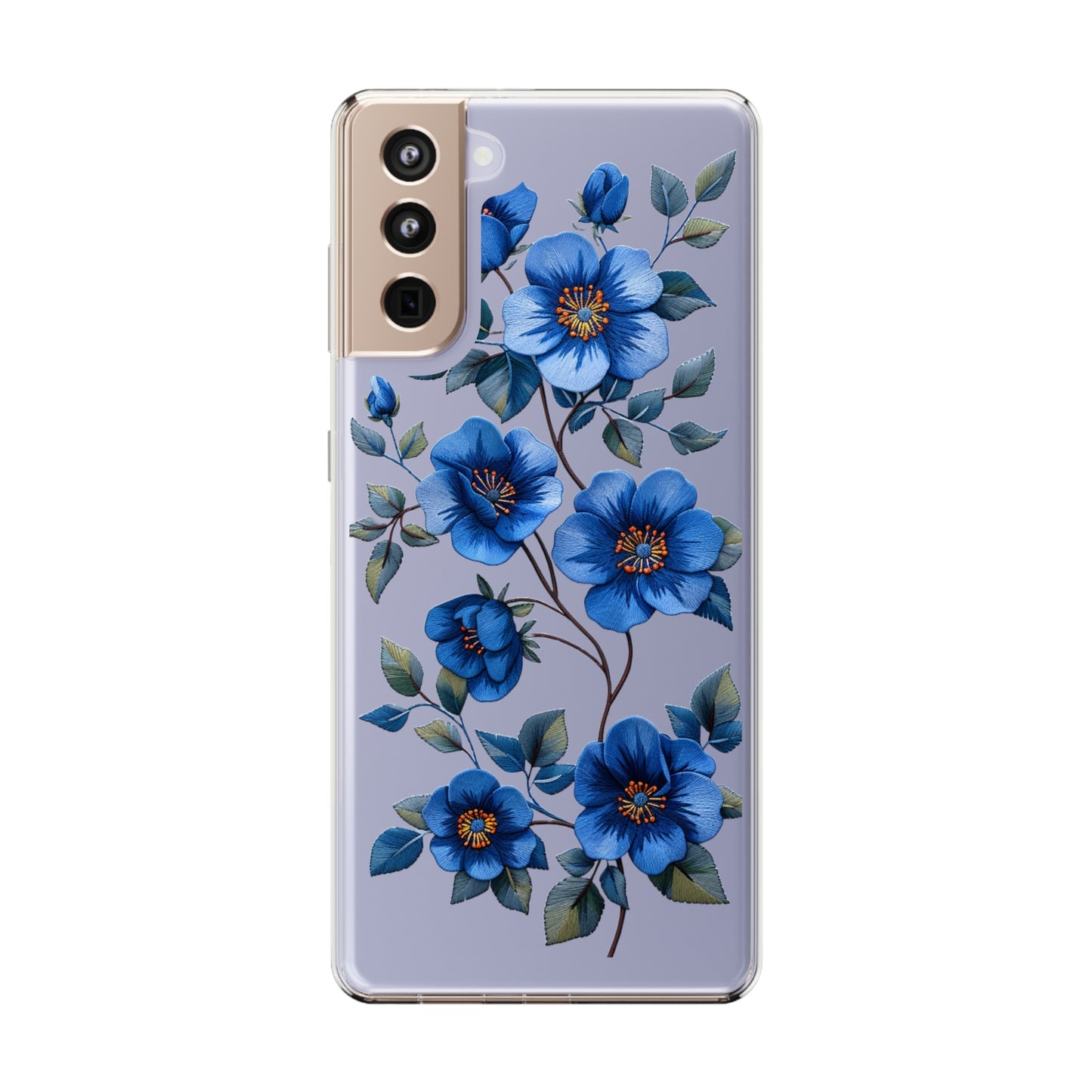 Royal Blue Pansies | Clear iPhone Case / Samsung Case