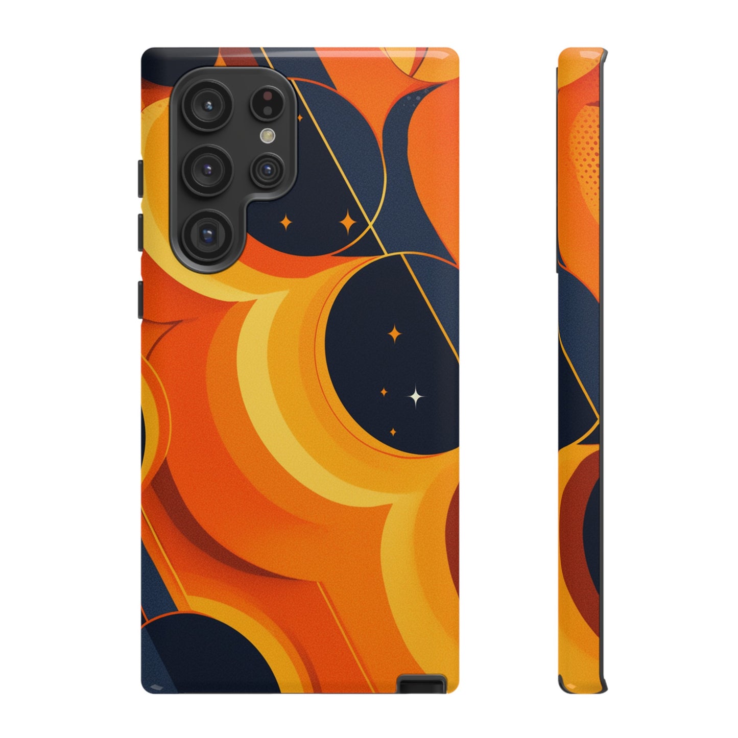 Orange & Black Groovy Patterns iPhone Case / Samsung Case