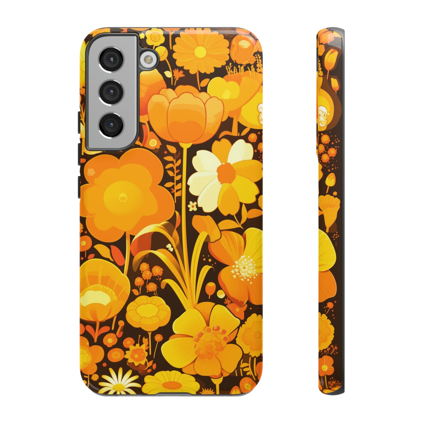 Retro Yellow Flower Patterns iPhone Case / Samsung Case