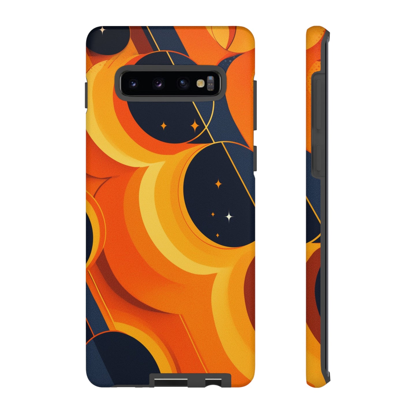 Orange & Black Groovy Patterns iPhone Case / Samsung Case