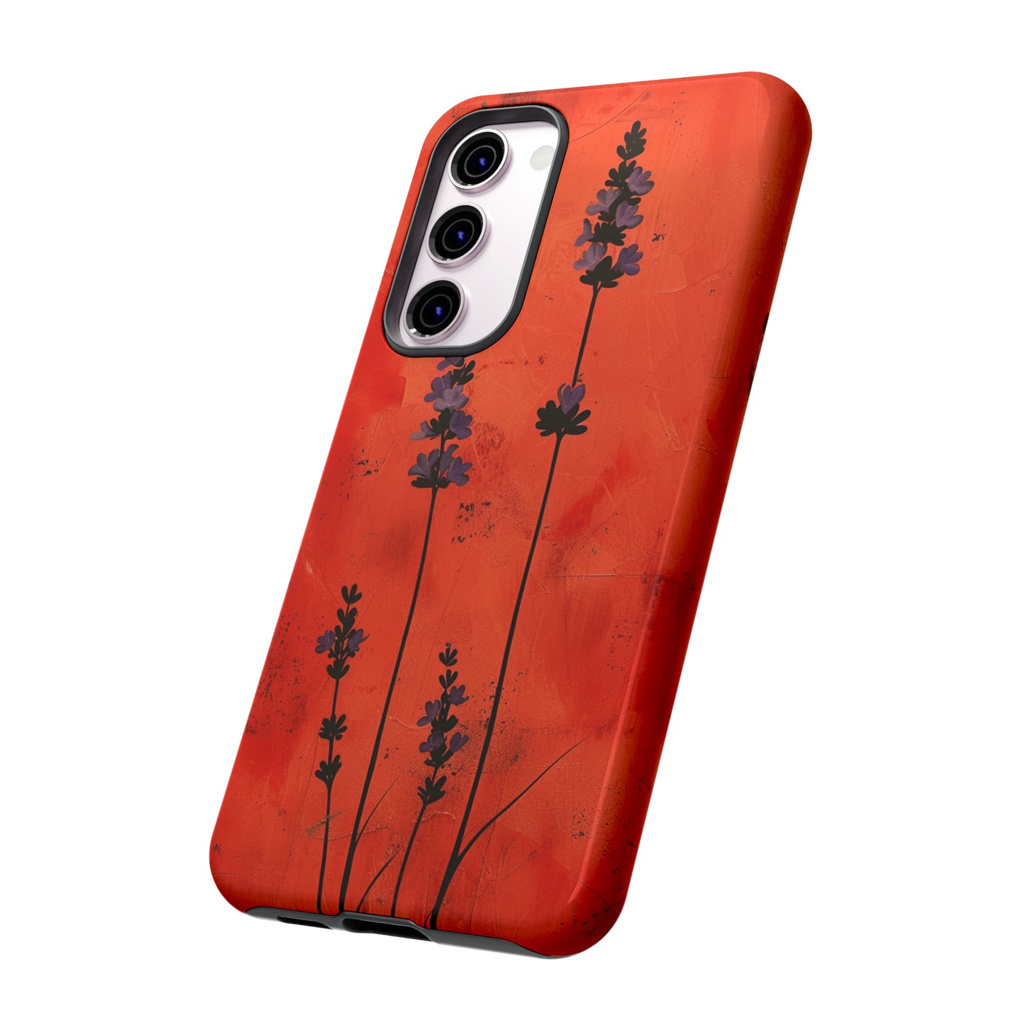 Tall Black Red Lavender Flowers iPhone Case